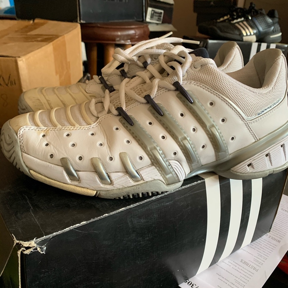 ADIDAS BARRICADE 4 WHITE/SILVER/BLUE 10 W (8.5 M)
